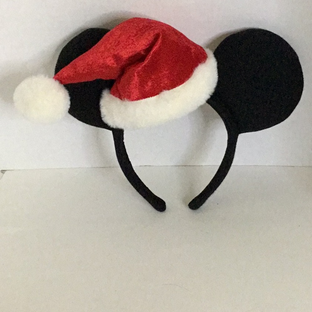 Disney Parks Minnie Mouse Santa Hat Ears Headband